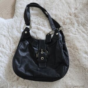 Coach Black Leather Shoulder Bag